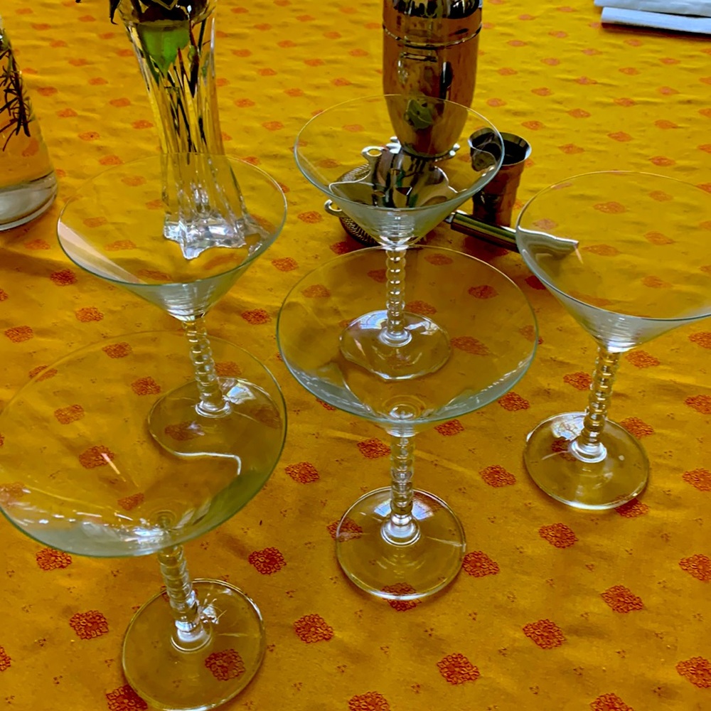 Five William Sonoma martini glasses